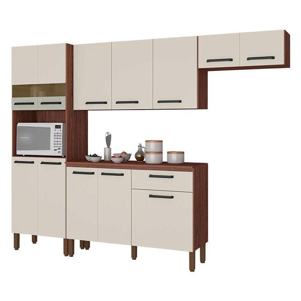 Kit Cozinha Ambiente Versalhes 4 Peças Nogueira Off White - Kits Paraná - 3