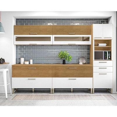 Cozinha Modulada Ambiente Ametista Composição 3 Freijó Supremo Riapdo - Kits Paraná