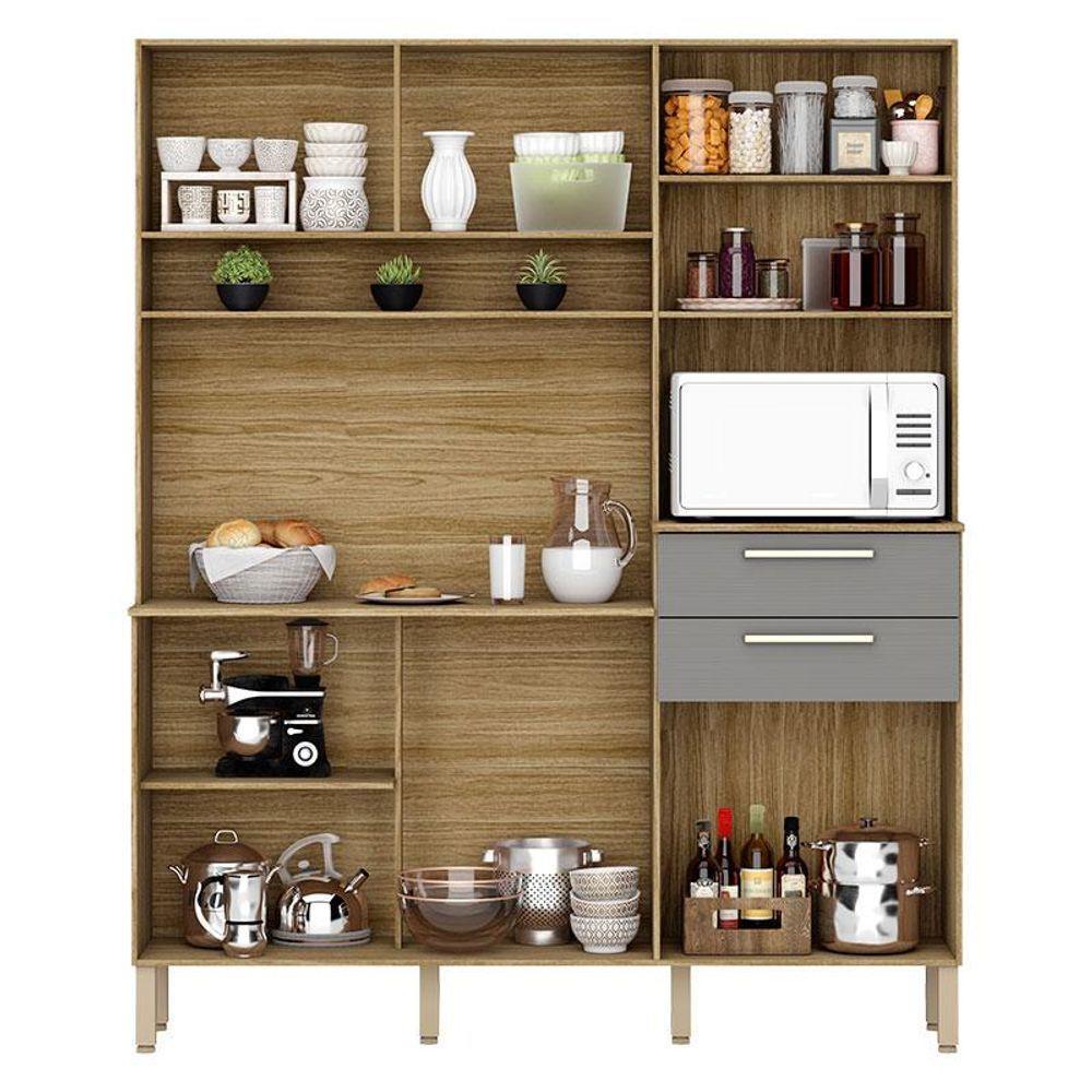 Cozinha Ambiente Montesa 6 Portas E 2 Gavetas Freijó Gris - Kits Paraná - 3