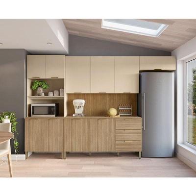 Kit Cozinha Ambiente Glam 5 Peças Freijó Vanilla Ripado - Kits Paraná