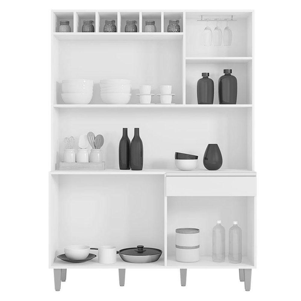 Armário Para Cozinha Ambiente Kit Alice Preto Fosco - Ajl - 2