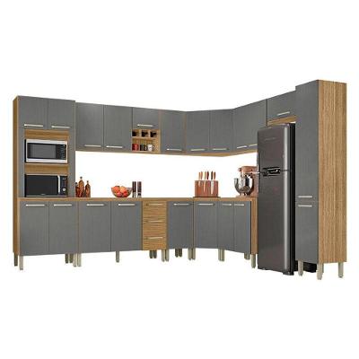 Cozinha Modulada Ametista Composição 1 Freijó Gris Ripado - Kits Paraná