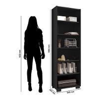 Mesa Para Computador Gávea Com Extensora E Livreiro Office Preto Trama - Móveis Leão - 2