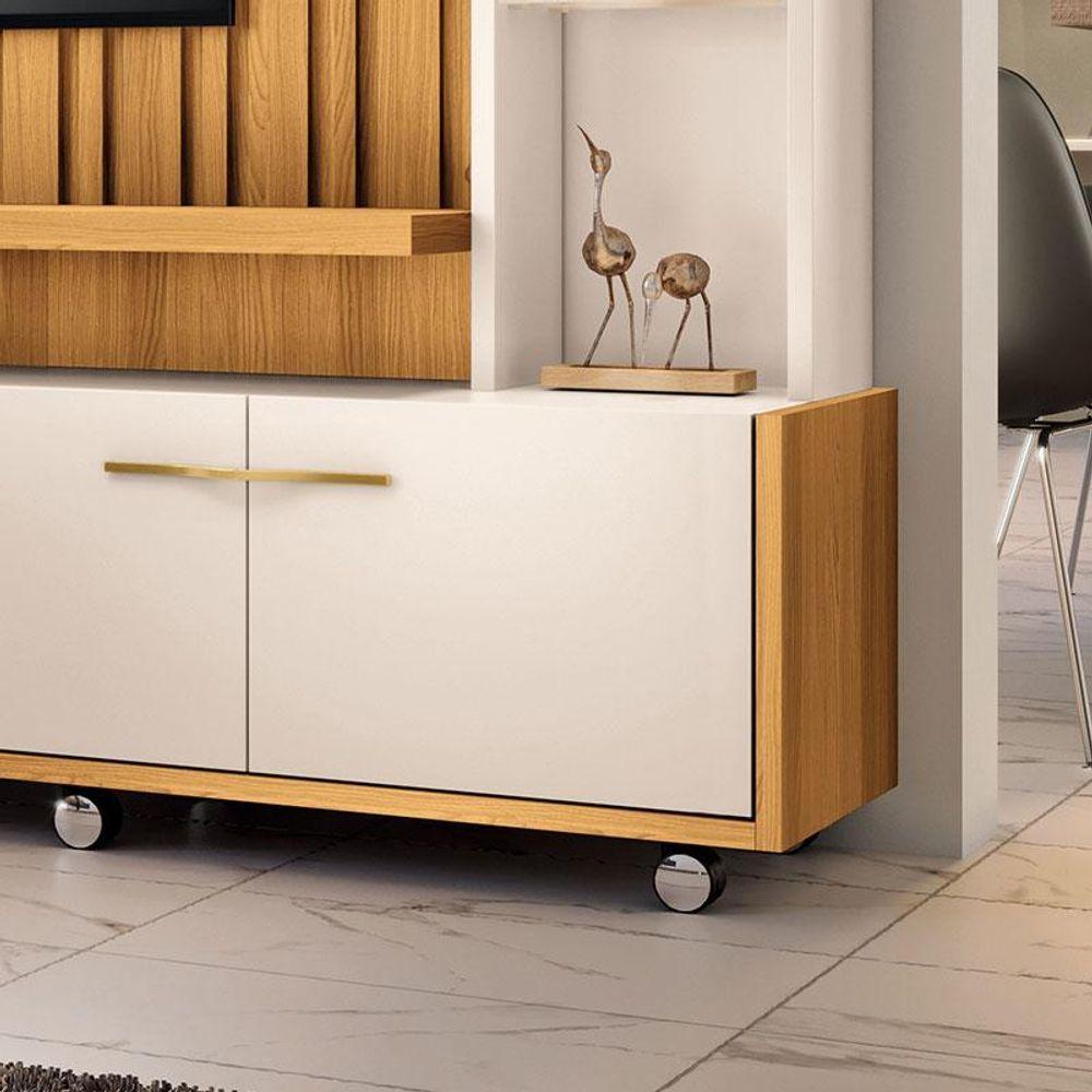 Estante Home Theater Ambiente Titan Cinamomo Off White - Hb Móveis - 3