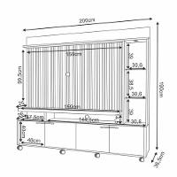 Estante Home Theater Ambiente Titan Cinamomo Off White - Hb Móveis - 2
