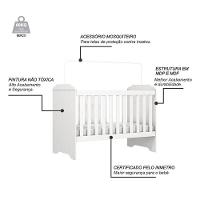 Berço Americano Mini Cama Mel Branco Brilho