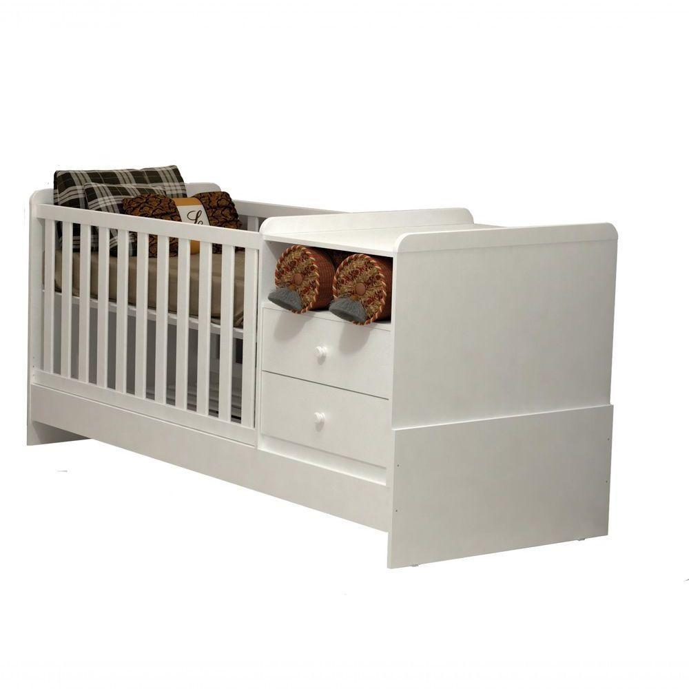 Berço Multifuncional E Cômoda Infantil Gran Selena Branco Brilho - 6