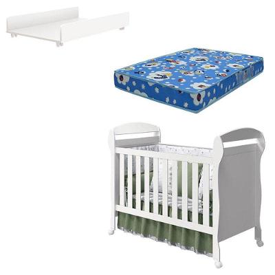 Berço Americano Danny Trocador Juju Branco E Colchão - Reller