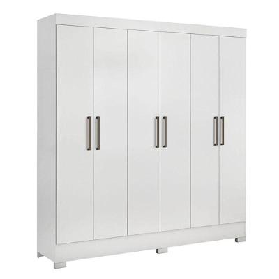 Guarda Roupa Casal Casal Prático 6 Portas 3 Gavetas Branco Demóbile
