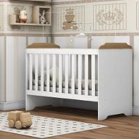 Berço Americano Mini Cama Mel Branco Acetinado Amadeirado Com Colchão Ortobom - Carolina - 7