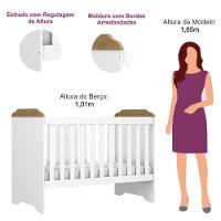 Berço Americano Mini Cama Mel Branco Acetinado Amadeirado Com Colchão Gazin - Carolina - 3