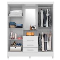 Cômoda Flora E Guarda Roupa Casal Capelinha Pérsia Branco Flex - Demóbile - 2