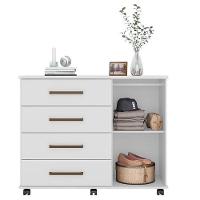 Cômoda Flora E Guarda Roupa Casal Capelinha Pérsia Branco Flex - Demóbile - 5