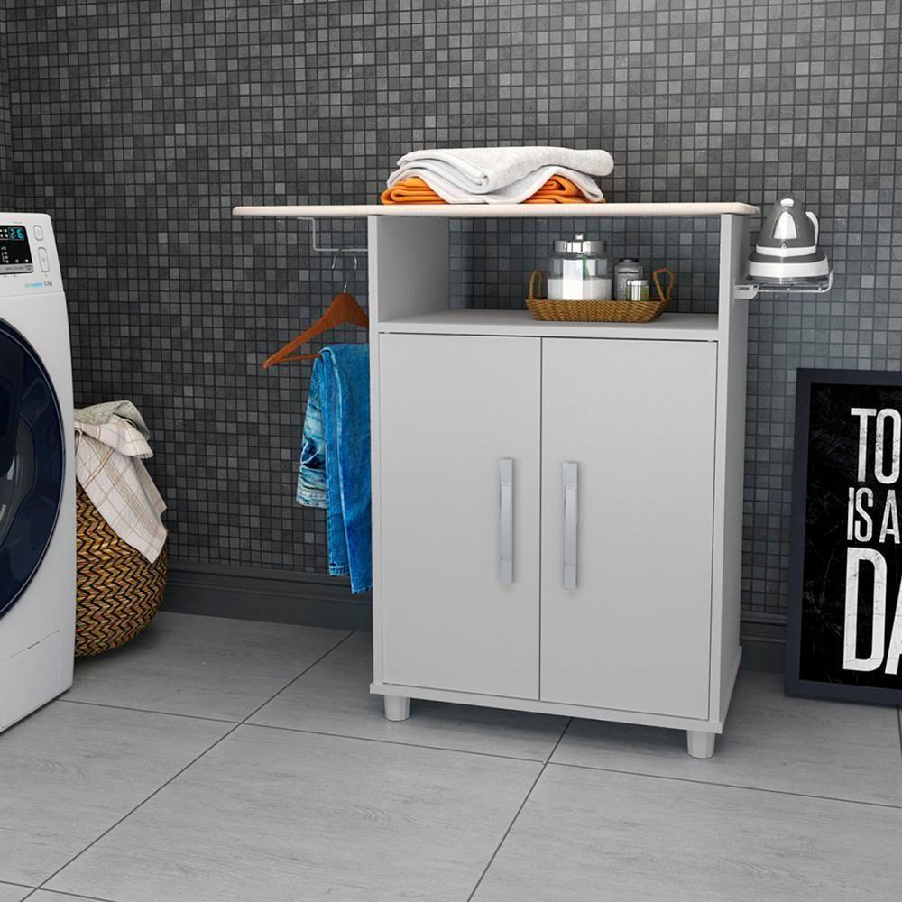 Balcao Tabua De Passar 2 Portas B04 Branco Novam Branco - 2