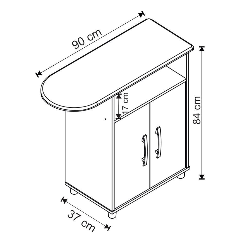 Balcao Tabua De Passar 2 Portas B04 Branco Novam Branco - 7