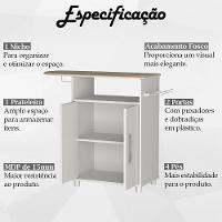 Balcao Tabua De Passar 2 Portas B04 Branco Novam Branco - 5