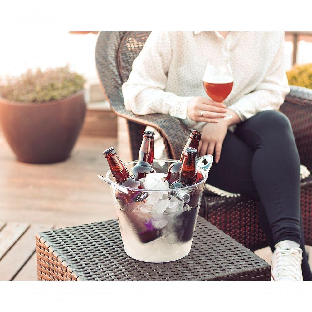 Balde Gelo Beer Champanheira Multiuso Cerveja Festas Eventos Cor:branco - 5