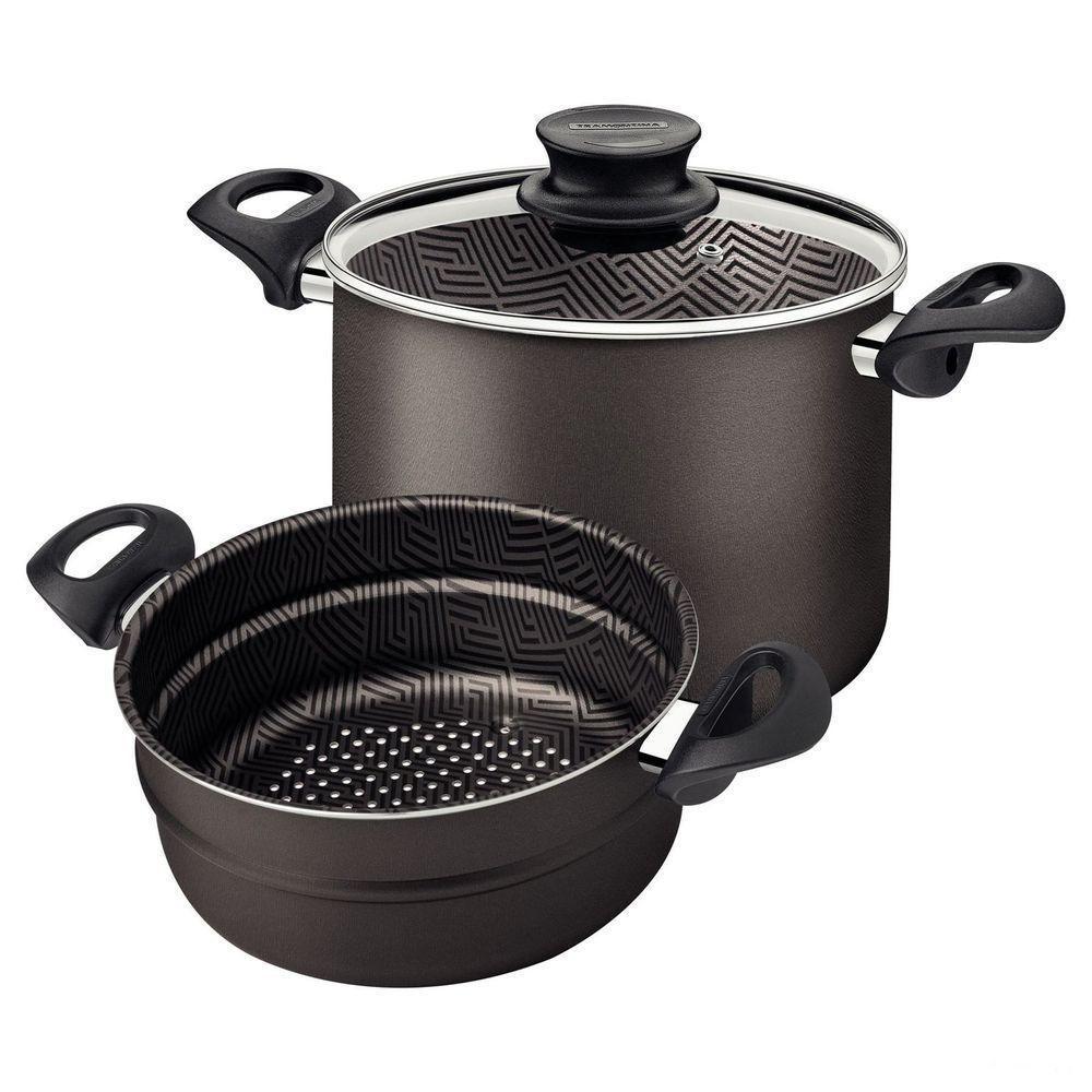 Jogo 4 Funções Tramontina Paris Antiaderente Starflon Max Chumbo Com Tampa De Vidro Tramontina - 6