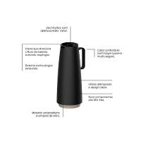 Bule Térmico Tramontina Exata Em Polipropileno Preto Com Ampola De Vidro 1 L - 3