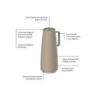 Bule Térmico Tramontina Exata Em Polipropileno Bege Com Ampola De Vidro 1 L - 5