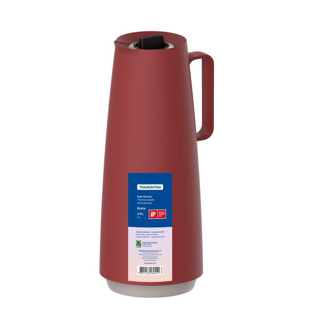 Bule Térmico Tramontina Exata Em Polipropileno Vermelho Com Ampola De Vidro 1 L - 2