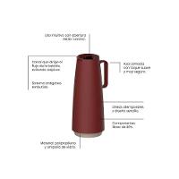 Bule Térmico Tramontina Exata Em Polipropileno Vermelho Com Ampola De Vidro 1 L - 3