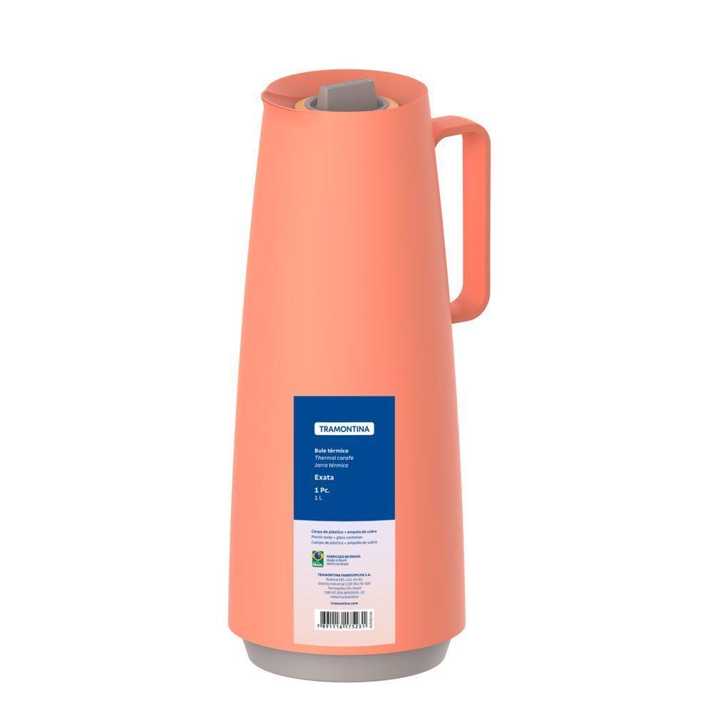 Bule Térmico Tramontina Exata Em Polipropileno Coral Com Ampola De Vidro 1 L - 1
