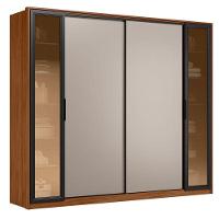 Guarda Roupa Casal Laredo Nogueira Nude Prime Tx Flex Com Vidro Reflecta Demóbile - 3