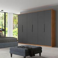 Guarda Roupa Casal Atrice 6 Portas Amêndola Grafito - 3