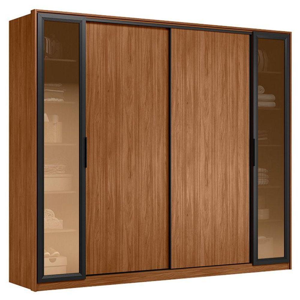 Guarda Roupa Casal Laredo Ambiente Nogueira Nude Prime Tx Flex Com Vidro Reflecta Demóbile - 6