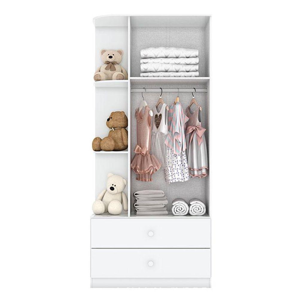 Guarda Roupa Infantil Labirinto 2 Portas Branco Brilho - Henn - 3