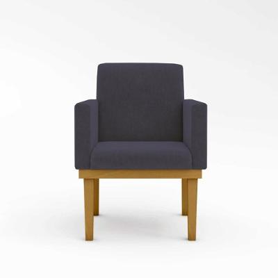 Kit 02 Cadeiras Poltronas Com Base Reforçada Para Recepção Suede Cinza – Balaqui Decor Cor: Cinza