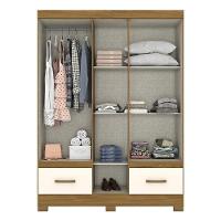 Guarda Roupa Solteiro B60 Nature Off White Com Espelho - Briz Móveis - 3