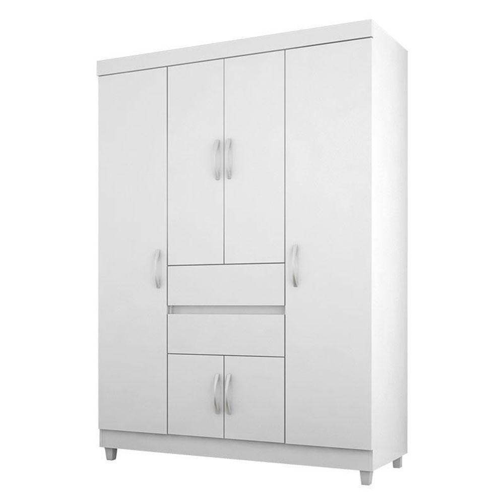 Cômoda London E Guarda Roupa Solteiro Ecom 2 Branco Flex - Demóbile - 5