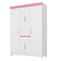 Cômoda Astral E Guarda Roupa Solteiro Ecom 2 Branco Flex - Demóbile - 3