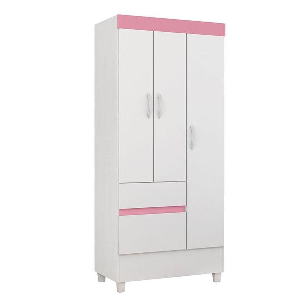 Cômoda Flora E Guarda Roupa Solteiro Wind Branco Flex - Demóbile - 3