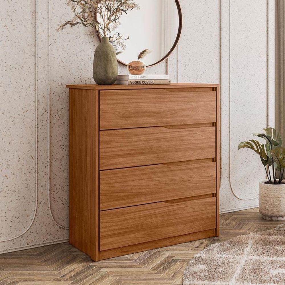 Cômoda átria Ambiente 4 Gavetas Nogueira Touch Demóbile - 1