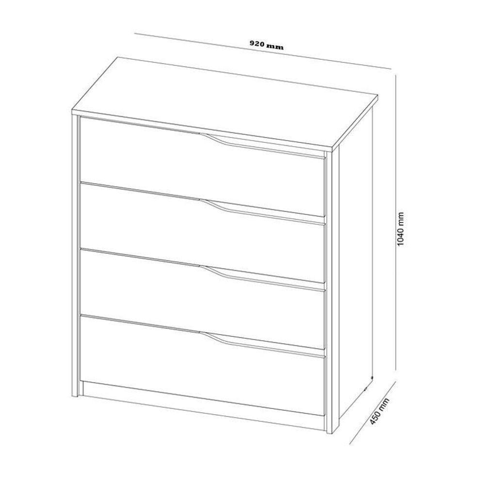 Cômoda átria Ambiente 4 Gavetas Nogueira Touch Demóbile - 4