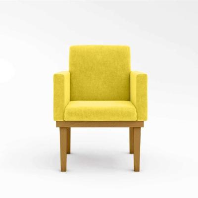 Kit 02 Cadeiras Poltronas Com Base Reforçada Para Recepção Amarelo – Balaqui Decor Cor: Amarelo