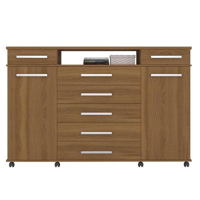 Cômoda London Amendola Touch 7 Gavetas em MDP com Puxador de Metal Amêndoa