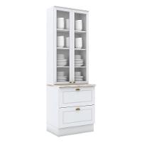 Cristaleira Nova York Branco Com Tampo Calcare - Henn - 1