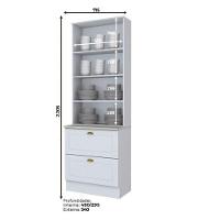 Cristaleira Nova York Branco Com Tampo Calcare - Henn - 3