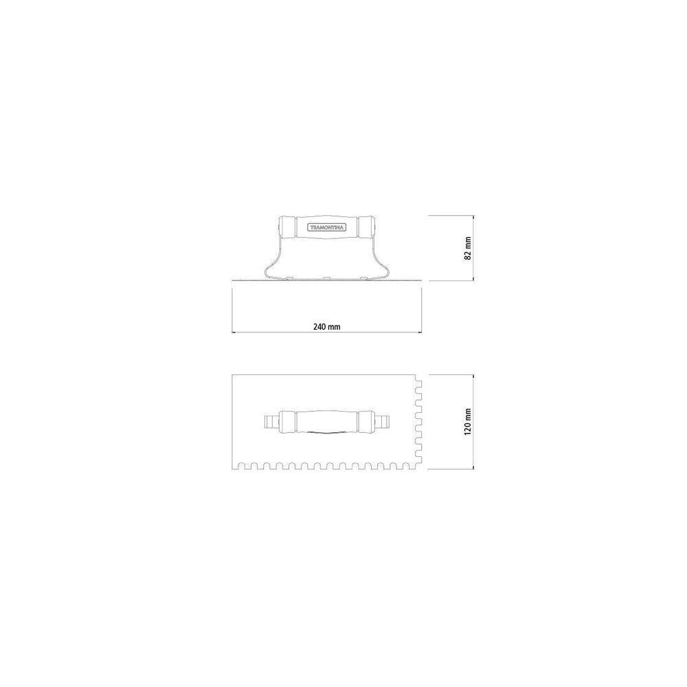 Desempenadeira Metálica De Base Lisa Tramontina Com Dentes Com Cabo De Madeira - 2