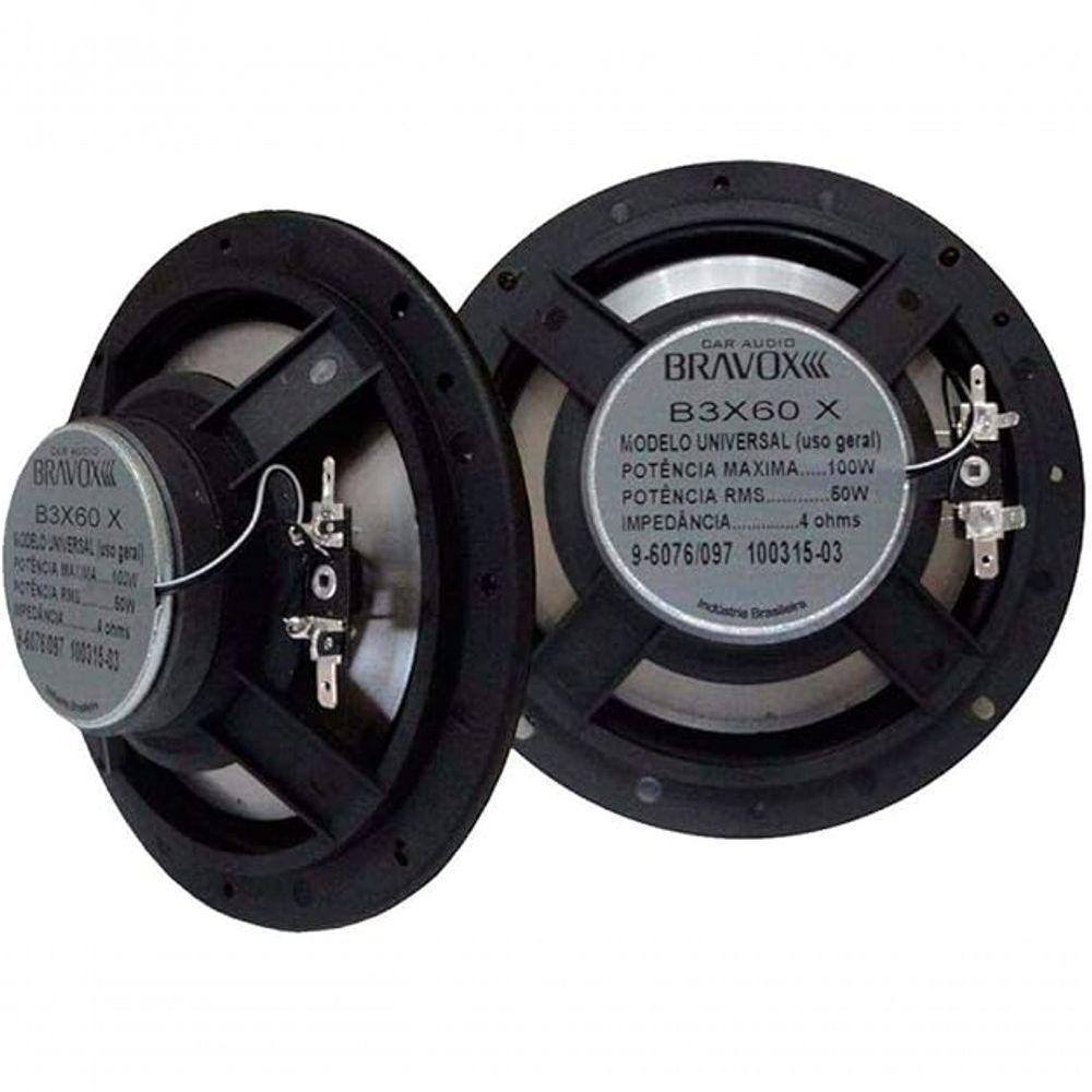 Alto Falante Bravox Triaxial B3x60x 6&quot; 50w Rms 4r Universal Par - 3