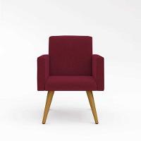 Jogo 02 Poltronas Decorativas + Puff Redondo Oferta Cor: Marsala