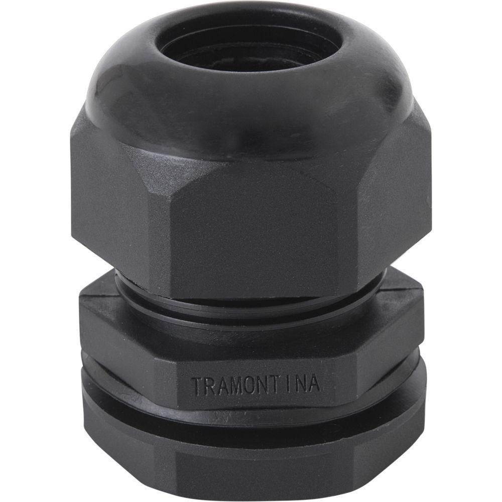 Conector Prensa-cabo 3/4 Polegada Tramontina Em Termoplástico Preto Com Bucha - 1