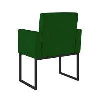 Cadeira Poltrona Moderna Com Base De Ferro Preto Reforçada Cor: Verde - 3