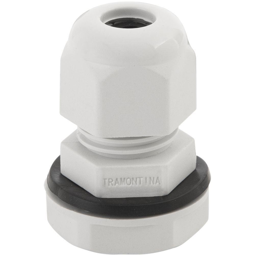 Conector Prensa-cabo 1/4 Polegada Tramontina Em Termoplástico Cinza Com Bucha - 2