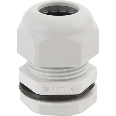 Conector Prensa-cabo 1.1-2 Polegada Tramontina Em Termoplástico Cinza Com Bucha