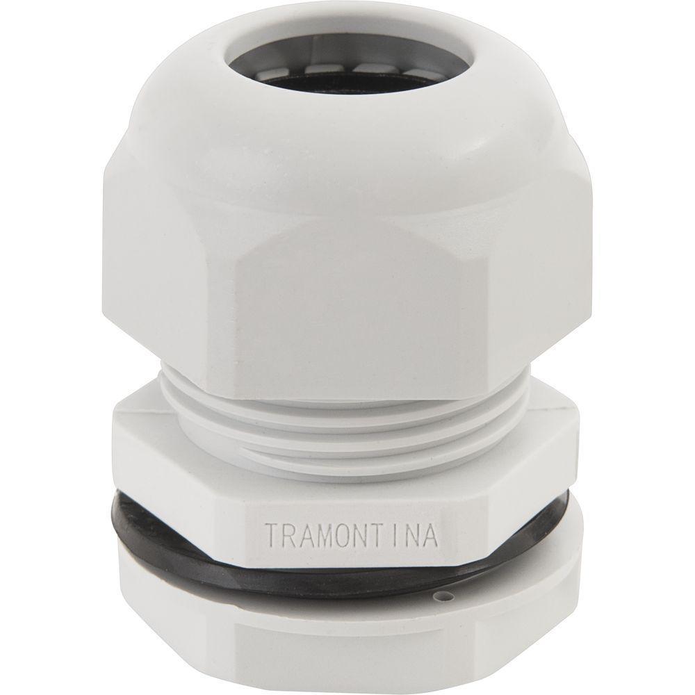 Conector Prensa-cabo 3/8 Polegada Tramontina Em Termoplástico Cinza Com Bucha - 2